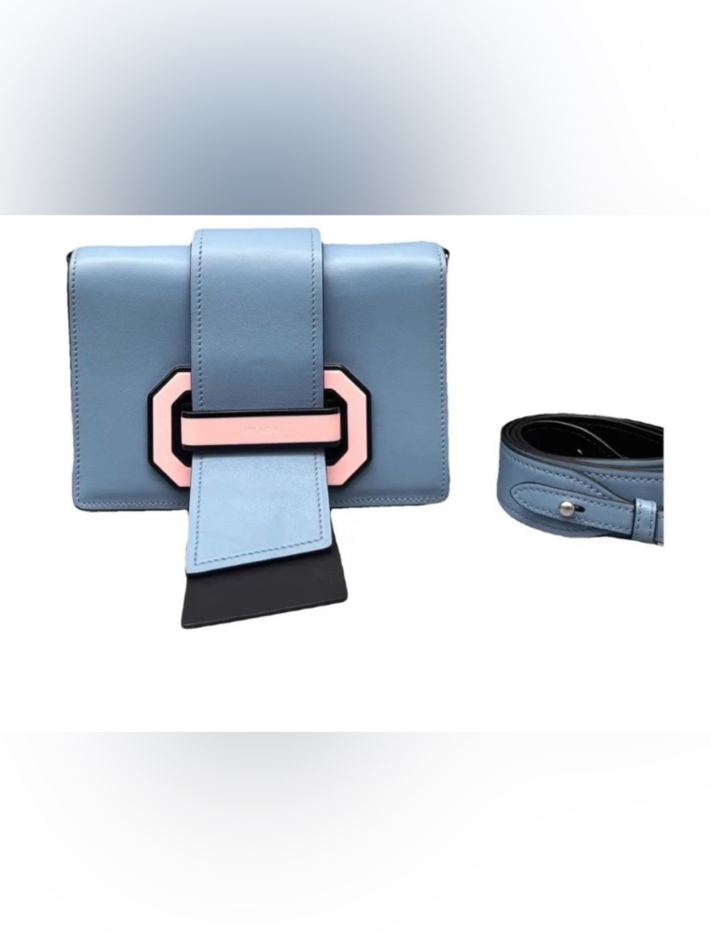 Prada Cahier Leather Crossbody Shoulder Bag with Convertible Strap